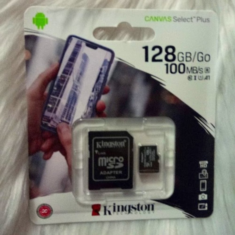 New Kingston 128 GB Canvas Select Plus MicroSD Card with SD Adapter